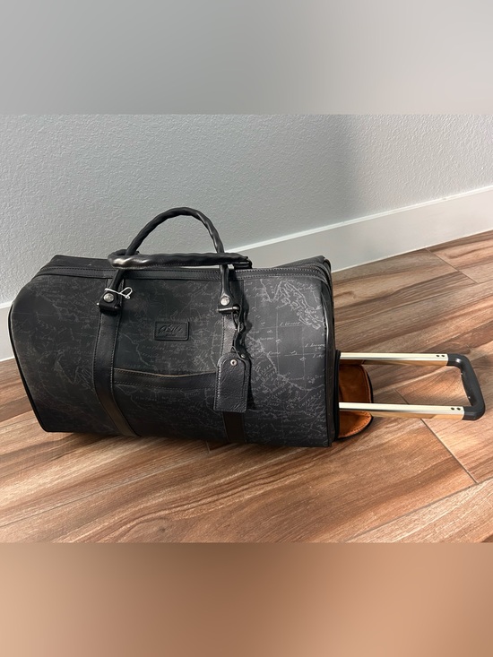 Patricia Nash Other - Patricia Nash Avola Trolley Duffel in Black Map - Rolling luggage weekender bag